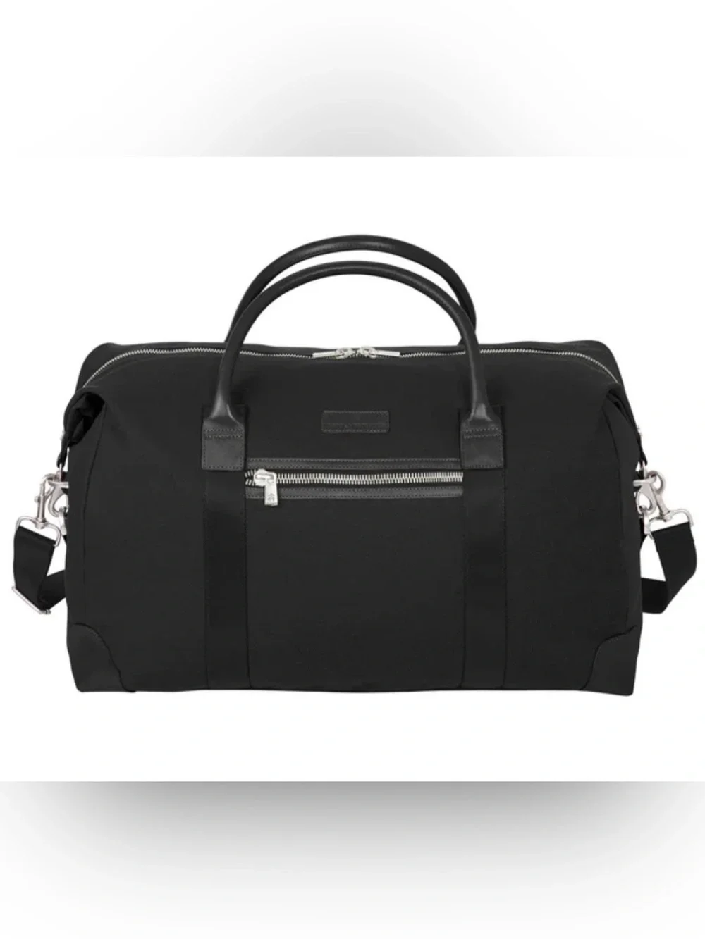New Brooks Brothers Wells Duffel black 42.3L Canvas & Leather *logo embroidered